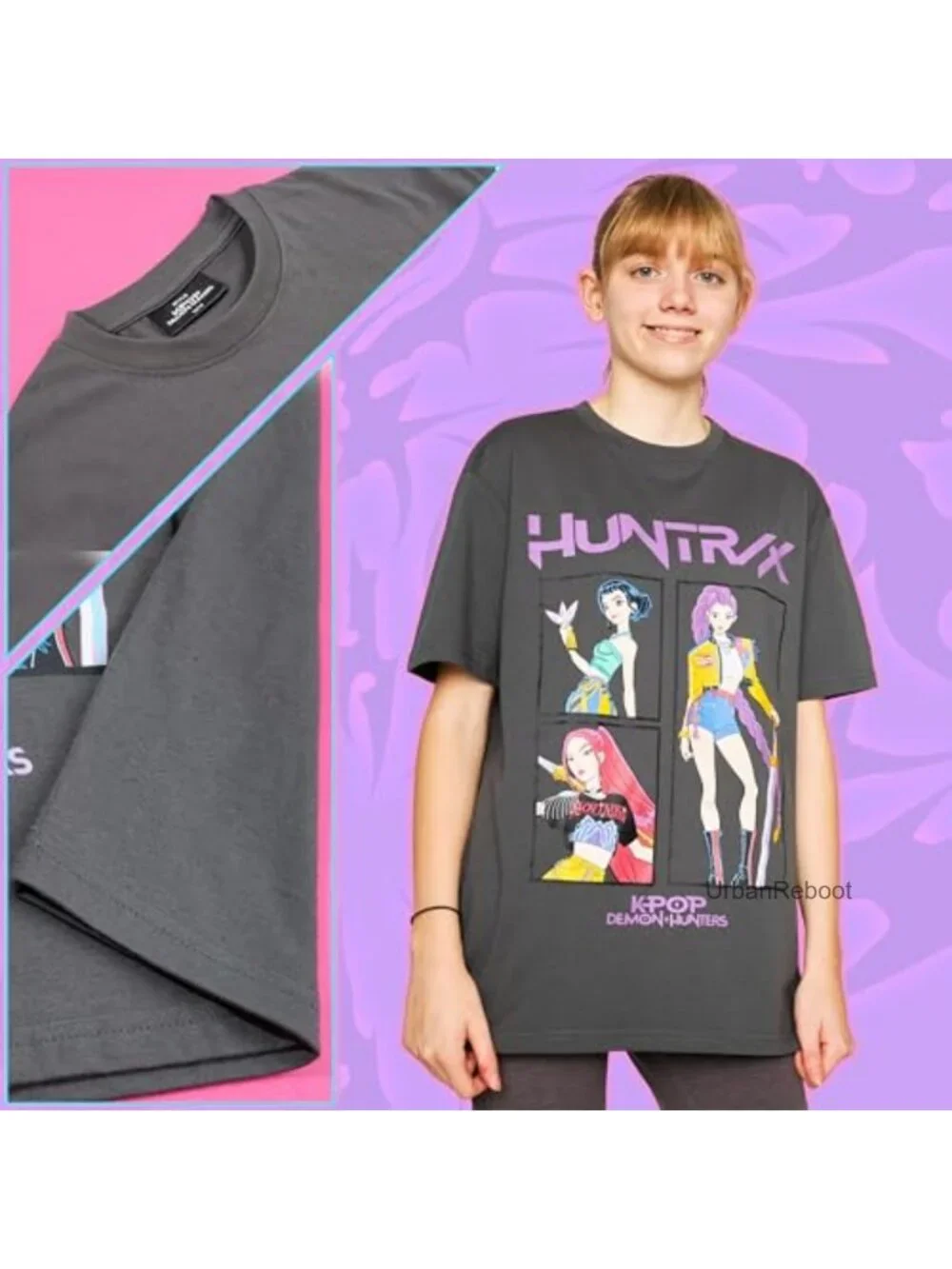 Girls Licensed KPop Demon Hunters Tee Short Sleeve Cotton Blend Pullover Top